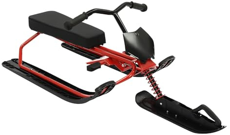 TFGXUE Trineo infantil, trineo de dirección para niños, trineo infantil con freno de pie y cuerda de remolque, fácil para principiantes, trineo para niños a partir de 3 años, hasta 90 kg