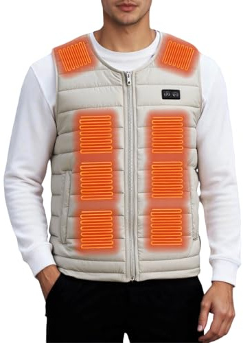 Gilet Riscaldato Uomo Donna con USB e Chiusura Magnetica Smanicato Riscaldata Imbottita Trapuntata Piumino Riscaldate Anziani Senza Maniche 100 Grammi per Sci Caccia Moto Pesca Trekking Bici Lavoro,M