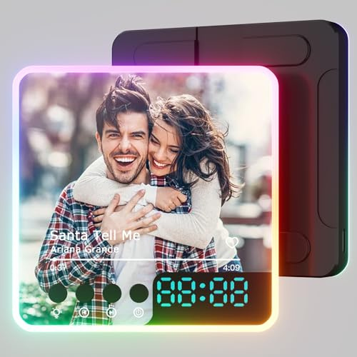 witfox Magnete da Frigorifero con Musica - Calamita Personalizzata con luce e orologio - Music Frigo Magnet con Foto e Canzone Spotify - Idea Regalo Calamite Frigorifero per San Valentino, Natale