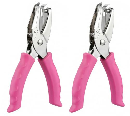 Single Hole Punch 2PCS, 3mm & 6mm Small Hole Puncher with Soft Grip, Metal Handheld Paper Punch for Craft, Scrapbook, Tag, Ticket, Office, School