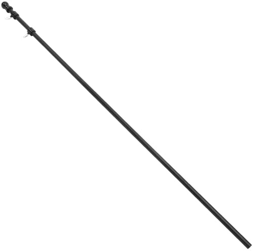Ciieeo Asta de Bandera de Acero Inoxidable 304 Negra, 5 Secciones Anillo Giratorio Anti-enredo, Desmontable y Resistente Corrosión para Jardín, Soporte Multifuncional para Exteriores