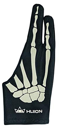 Huion Skeleton Handschuh für Grafik-Zeichentablett, idealer Antifouling-Handschuh für Personen, die Zeichentabletts und Leuchtkästen verwenden (1 Einheit freie Größe, gut für die rechte Hand)