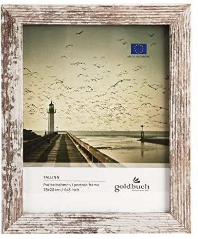 goldbuch 92 0494 Bilderrahmen Tallinn Vintage aus Holz, FotorahmenfürBildim15x20cmFormat,PortraitrahmenmitAufsteller&Wandhalterung,EinzelrahmenausMDF,FotoRahmen