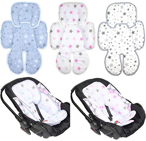 Primawela Sitzverkleinerer - Star- Baumwolle Baby Kind für Auto Kindersitz Babyschale Einsatz (Star ROSA)