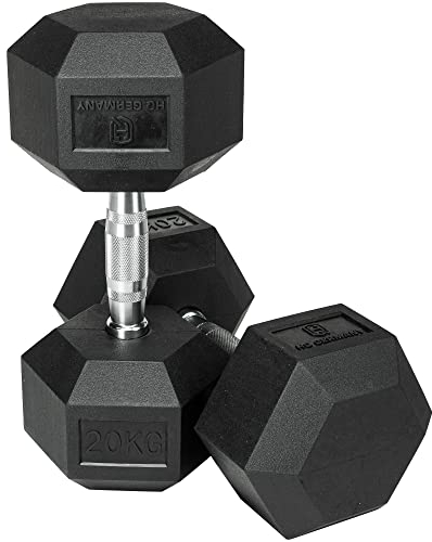 HQ Germany® Hexagon Hanteln | 2.5-37.5kg | Starter-Sets | ±1,5% Gewichtstoleranz, Gewicht:2x 20KG