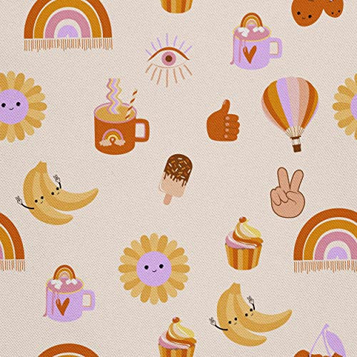 HEKO PANELS Stoff Oxford Wasserdichte Meterware Canvas-Stoff Polyester Stoff Zum Nähen Nähstoffe Möbelstoffe Dekostoffe Wasserabweisend Blickdicht Ballon Sonne Süßigkeiten 1 Meter 155 x 100 cm