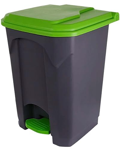 Large Kitchen Recycling Bin 87L - Tall Plastic Indoor Rubbish Waste & Recycle Bin with Lid - Heavy Duty Home Office Dustbin Waste Container - Fits Standard Bin Bags - Easy Clean & Durable (87L, Green)
