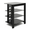 AVCOM HiFi Rack Stand With Tempered Glass 4 Tier, Matt Black