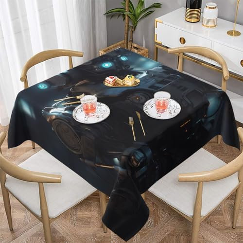 YAzgaN Future Robot Square Printed Tablecloth,Square Tablecloth Protect The Table Decorate The Table Suitable for Any Indoor and Outdoor Dining Occasion