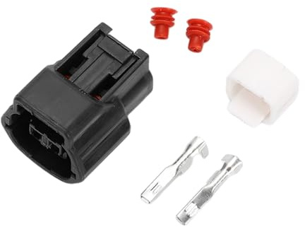 INFINAUTO 2 Pin Engine Water Temperature Sensor Connector Plug, 2.2mm Series Female Wire Terminal Connector for Nissan Plastic Copper Black, 1 Set