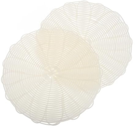 HOLIDYOYO Juego de 2 Alfombrillas Reutilizables para Cocinar al Vapor Redondas Antiadherentes Hechas a Mano de Estilo Ratán para Cocinar al Vapor en Casa Bollos Y Pasteles de Arroz.