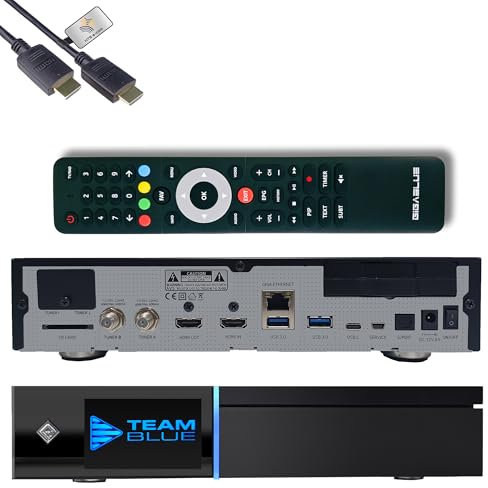 GigaBlue UHD Quad 4K Pro 2X FBC DVB-S2 Twin Sat Receiver mit Dual Core CPU, E2 Linux OS, 4GB RAM, 8GB eMMC, Bluetooth 5.4, H.265, 1200Mbit WLAN, 3X USB 3.0, HTS e-com HDMI-Kabel