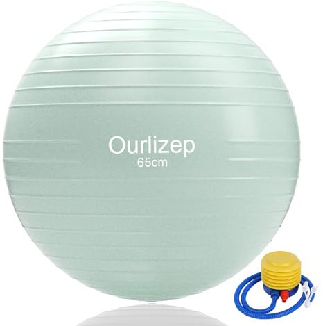 Ourlizep Gymnastikball Including Ball Pump, peziball gymnastikbälle Sitzball 55 65cm, für Fitness, Yoga, Gymnastik, Core Training Büro Pregnancy Ball (Hellgrün 65cm)