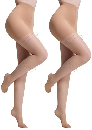 Yilanmy Sheer Compression Pantyhose for Women Control Top Shaping Tights