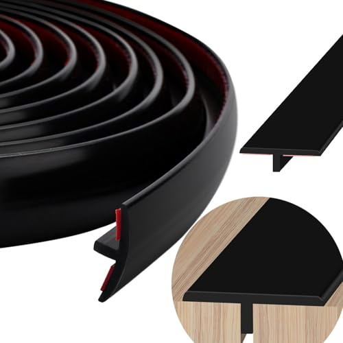 Profilé de Transition en T 3 mètres barre de Transition de Plancher Silicone Seuil de Porte Barre Autocollant Profil Transition Sol Compatible Avec Tous Les Types De Sols (3 Meters)