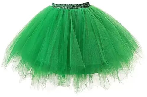 DTOHMOM Damen Tutu Klassisch Rock, Ballett Tüllrock Petticoat Unterrock, Kurzkleid Tütü Röcke, 50er Vintage Ballet Elastisch Tanzrock Tanzkleid Ballkleid Kurz Retro Party (Verde)