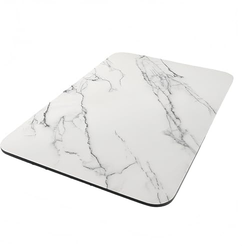 Genérico Tappeto Diatomite Bagno Antiscivolo Asciugatura Rapida Assorbente - Tappetino Pietra Diatomite 60 x 40 cm, Antibatterico Senza Odori Materiale Durevole Ideale per Bagno WC Lavabo (Bianco)