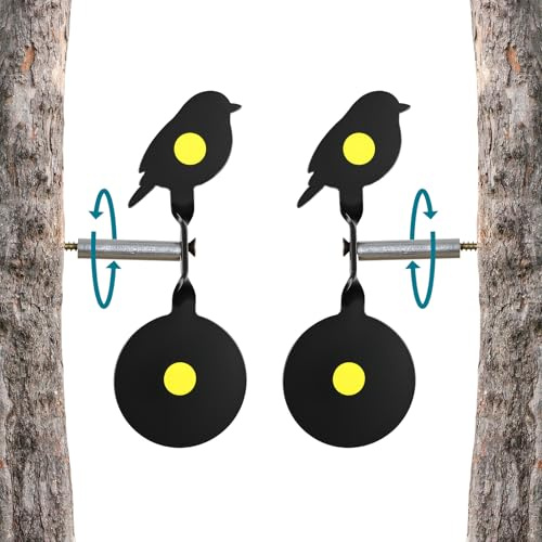 Cible métallique Cible Cible de tir à l'arc Spinner - Cibles de tir à l'arc - Réinitialisation Automatique (Oiseaux, 2)