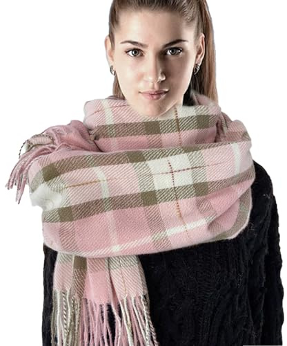 MLPKOI Bufanda de Mujer Invierno Otoño Tartan, Bufanda Larga y Suave Chal con Flecos Bufandas Caliente de Invierno Regalos de Mujer
