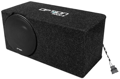 Option Kit subwoofer compatibile con Skoda Enyaq a partire dall'anno di costruzione 2020 (con sistema audio H/K dalla fabbrica) Rock-9 passivo 20 cm Bassreflex subwoofer, 200 Watt RMS, + 8dB guadagno