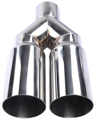 Pot D'échappement Silencieux D'échappement Universel Double Cylindre En Acier Inoxydable, Entrée 63 Mm, Sortie 76 Mm, Pour Système Voiture