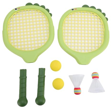 petjoyful Kinder-Tennisschläger, interaktives Badminton-Tennisschläger-Set mit 2 Federbällen und 2 Tennisbällen