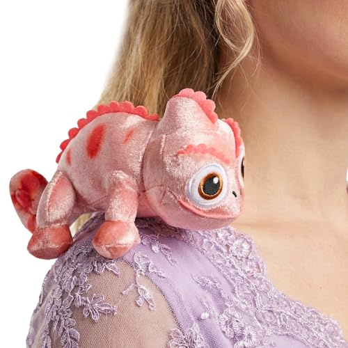 Fortivae Magnete Pascal Peluche, 17 CM Simpatico e Morbido Peluche Camaleonte di Simulazione di Halloween, Magnet Pascal Shoulder Accessory, Amica Principessa, Regalo per Adolescenti, Cosplay(Rosa)
