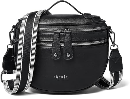 Shrrie Crossbody tasche per donne, Vegan cuoio tasca per donne borsa a spalla, borse portatili borsa al seno con cintura larga