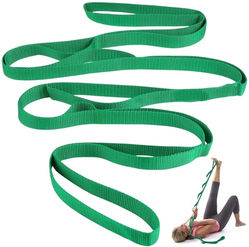 Yoga Strap for Stretching with Loops, Non-Elastic Stretch Band for Pilates, Gymnastics and Flexibility Training, Durable Exercise Strap for Leg and Hamstring