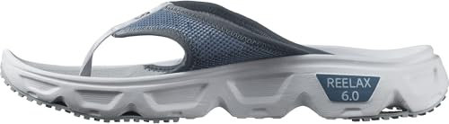 Salomon Reelax Break 6.0 Sandalias Hombre Verano con Entresuela y Plantilla EVA, Ligeras, Cómodas, Suaves y sin Custuras, Confort pies, Blue Ashes, 44