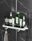 Howdah Estanteria Ducha sin Taladro, Soporte Colgante para Accesorios de Baño con 2 Ganchos y Esgrima de Acero Inoxidable de Soporte de Ducha, Adecuado para Barras de Ducha de 18mm-25mm Blanco