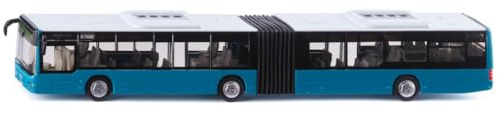 Siku 3736, Autobús Articulado Man, 1:50, Incl. 2 Hojas de Pegatinas, Metal/Plástico, Turquesa, Toy Model, Neumáticos de Goma, Puertas Abatibles