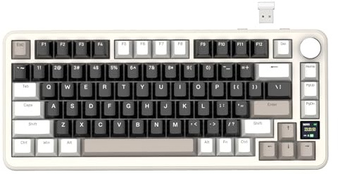 ATTACK SHARK X85PRO Trådlöst mekaniskt tangentbord med TFT-skärm och ratt, 75% QMK packningsmonterat speltangentbord, 2.4G/BT/USB-C trådbundet, Hot Swappable, 4000mAh, NKRO, RGB, PC/MAC