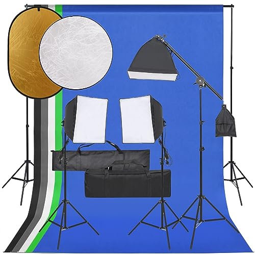 Tidyard Kit de Studio Photo avec éclairage Toile de Fond et réflecteur, Set pour Studio Photo Professionnel pour Photographie de Portraits, Produit de Studio Photo et Vidéo Style N