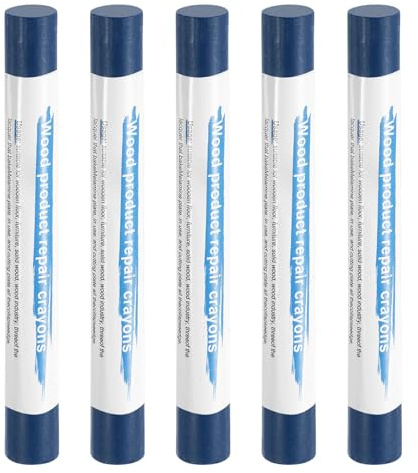 sourcing map 5pcs Wood Filler Sticks Wooden Wax Touch Up Furniture Repair Crayons for Scratch Hole Wood, Navy