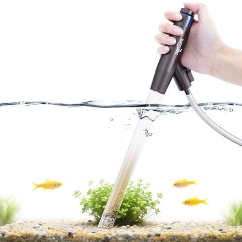 SEAOURA Aquarium Vacuum Gravel Cleaner Adjustable, Aquariums Siphon Fish Tank Cleaner, Manual Python Water Changer with Air Push Button, Fishtank Vacuums Cleaning Kit for Suck Manure Wash Sand