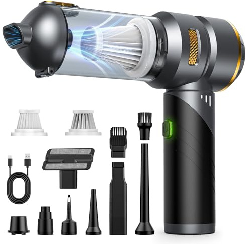 Handheld Vacuum Cleaner, 25000Pa Foldable Car Vacuum Cleaner Cordless, Powerful Rechargeable Portable Mini Car Hoover for Home Car Office Pet Hair Carpet