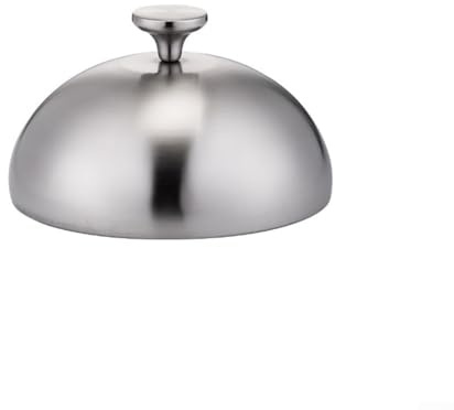 Tapa de cúpula de placa de acero inoxidable para cocinar, servir y proteger los alimentos, adecuada para fiestas, barbacoas y uso diario en interiores y exteriores (14 cm)