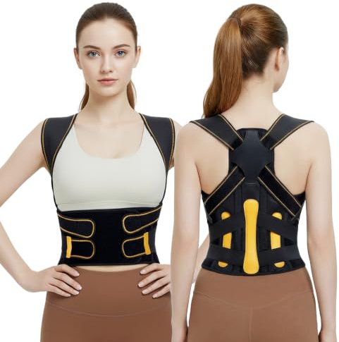 Correcteur Posture Redresseur Dos - Ceinture Dorsale pour Homme et Femme | Maintien Lombaire et Dos Droit, Soulage la Douleur Léger et Discret, Idéal pour le Bureau Assis, la Maison, la Conduite (M)