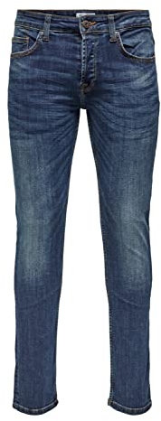 Only & Sons Slim fit Jeans ONSWEFT Mid Waist Regular Fit Jeans Medium Blue Denim 36 32 Medium Blue Denim