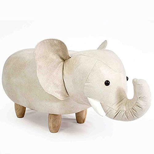 YXZN Reposapiés Asiento Animal Escabel de Almacenamiento Resto del pie de heces de Elefante Banco de Calzado con 4 Patas de Madera for Adultos de los niños