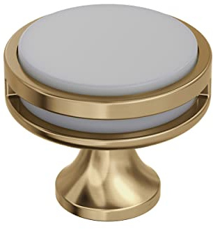 Amerock | Cabinet Knob |Champagne Bronze/Frosted Acrylic | 1-3/8 in (35 mm) Diameter Drawer Knob | Oberon | Kitchen and Bath Hardware | Furniture Hardware