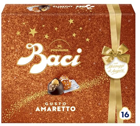 BACI PERUGINA Amaretto Cioccolatini Fondenti ripieni al Gianduia, Scatola Regalo 200g