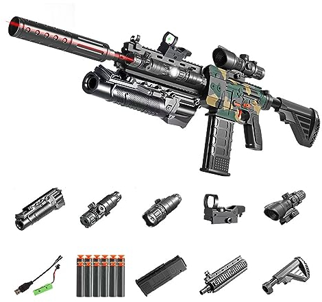 M416 Spielzeugpistole, Kinderpistole Soft Bullet Sniper Toy Foam Blasters Shell Ejecting, Schaumstoff-Blaster Gewehr Spielzeug mit Automatischem Auswurf, Shooting Games für Kinder Erwachsene-Tarnung