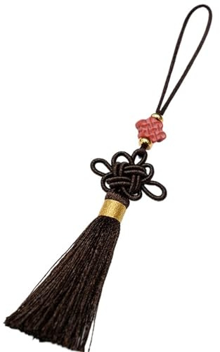 Kinesisk knut Feng Shui dekoration, 5 st Röda kinesiska knutar DIY Smycken Gardinväska Dekorativa tillbehör Hänge kinesisk knut (Color : Deep Coffee, Size : 1 SIZE)