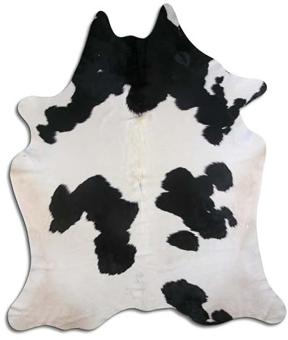 Livorio Premium Kuhfell Teppich - schwarz weiß - Black and White - einmaliges Naturprodukt aus Südamerika | Rinderfell | Echtfell