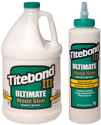 Titebond Ultimate II - Colla per legno per interni ed esterni, impermeabile, 3,8 l + Titebond Ultimate III Wood Glue 473 ml