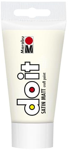 Marabu DO IT Craft Paint, 75 ml Weiß, seidenmatte Acrylfarbe für DIY, Basteln und Hobby, Malfarbe auf Wasserbasis, wetterfest, lichtecht, schnelltrocknend, vegan, 12760002070
