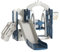 Nine point nine Toboggan, Toboggan Exterieur Enfant, Toboggan Interieur Enfant, Toboggan Balancoire, Toboggan Bebe Centre d'activités d'équipement de Jeu Extérieur et Intérieur (Tower-Blue Grey)
