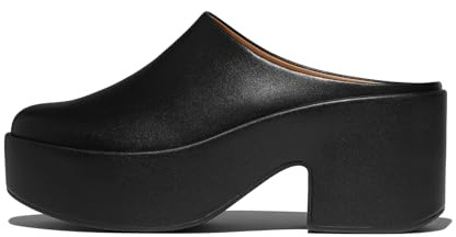 Fitflop Mules da Donna con Tacco in Pelle Platfforms, Tutto Nero, 41 EU